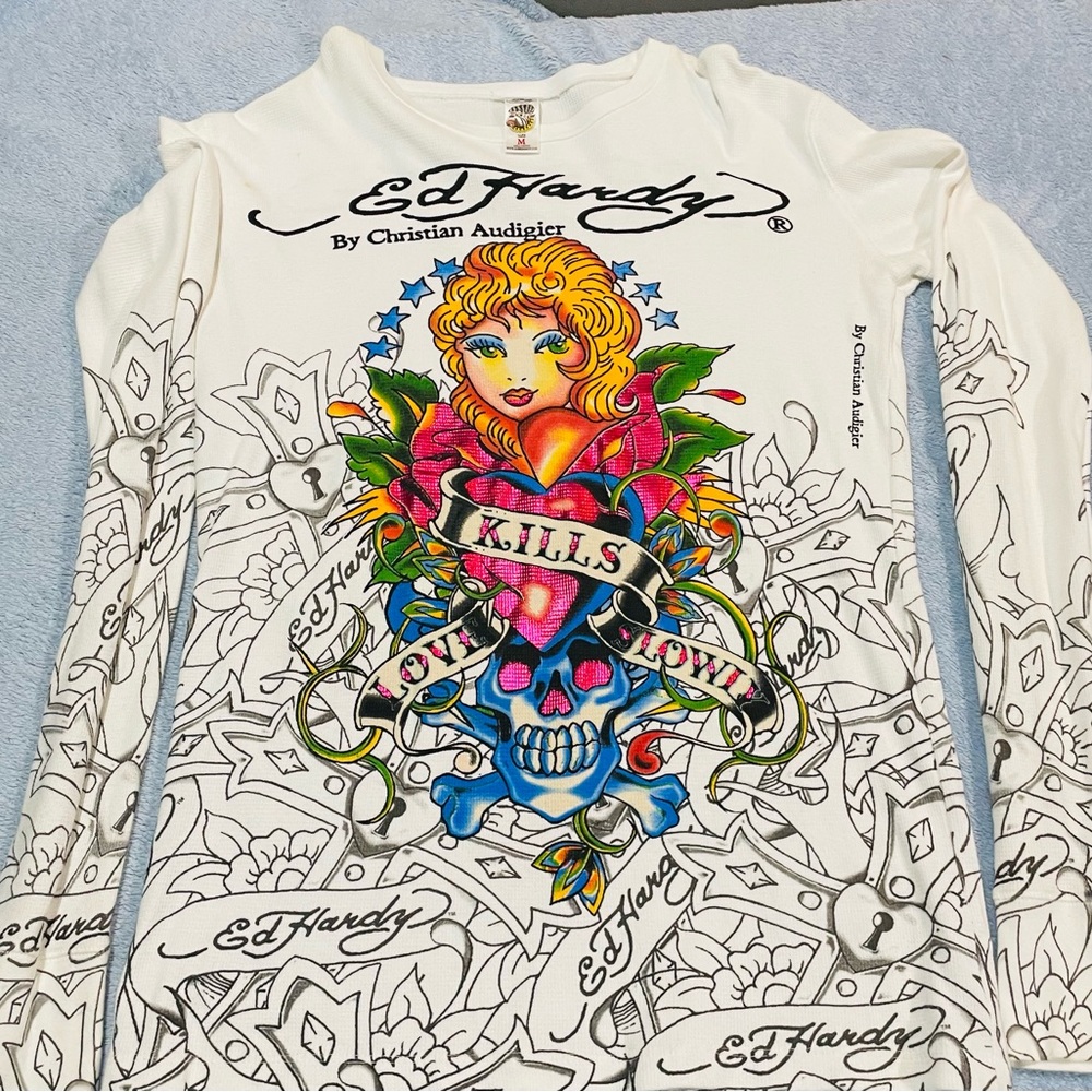Ed Hardy Thermal long sleeve T Size M
